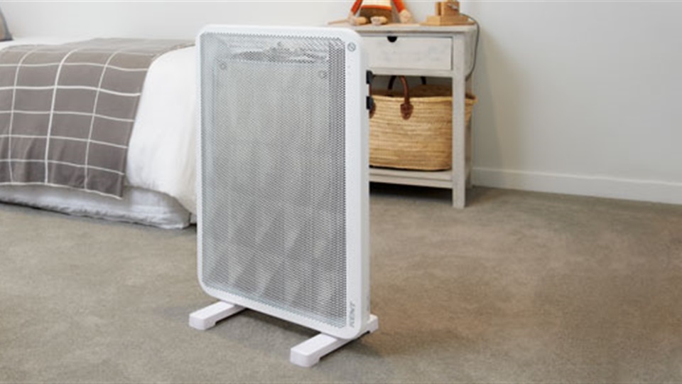The Kent Mica 1500W Panel Heater is freestanding and wall-mountable.