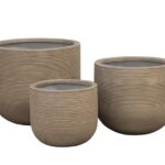 EXCALIBUR FICONSTONE HORIZONTAL STRIPE LOW ROUND POT SET (3)